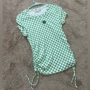 Mighty Fine green checkered t-shirt